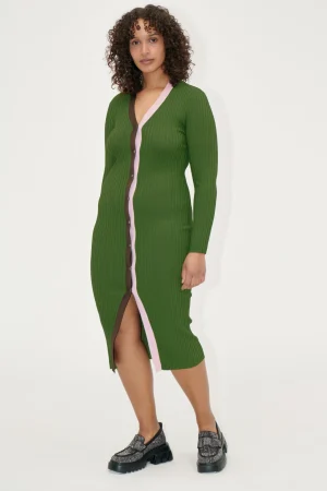 Cardigan Dress - Sage Green Multi-STINE GOYA Clearance