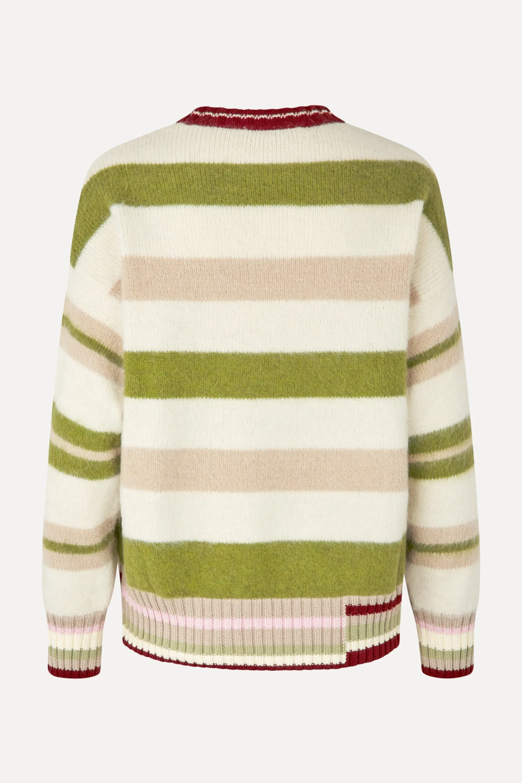 Crew Neck Sweater - Alpaca Stripe-STINE GOYA Hot