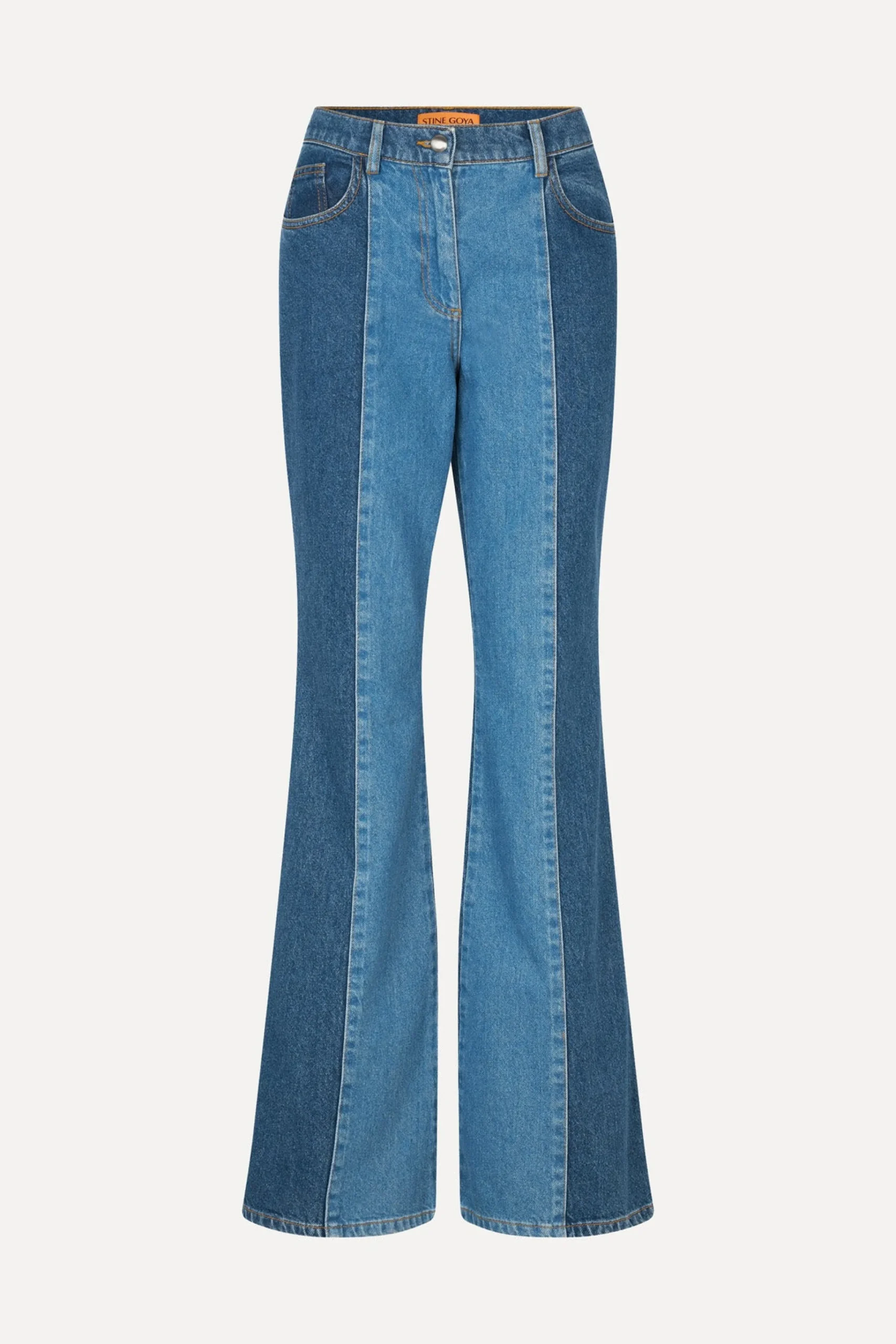 Denim Flared Pants - Two Tone Denim-STINE GOYA Best