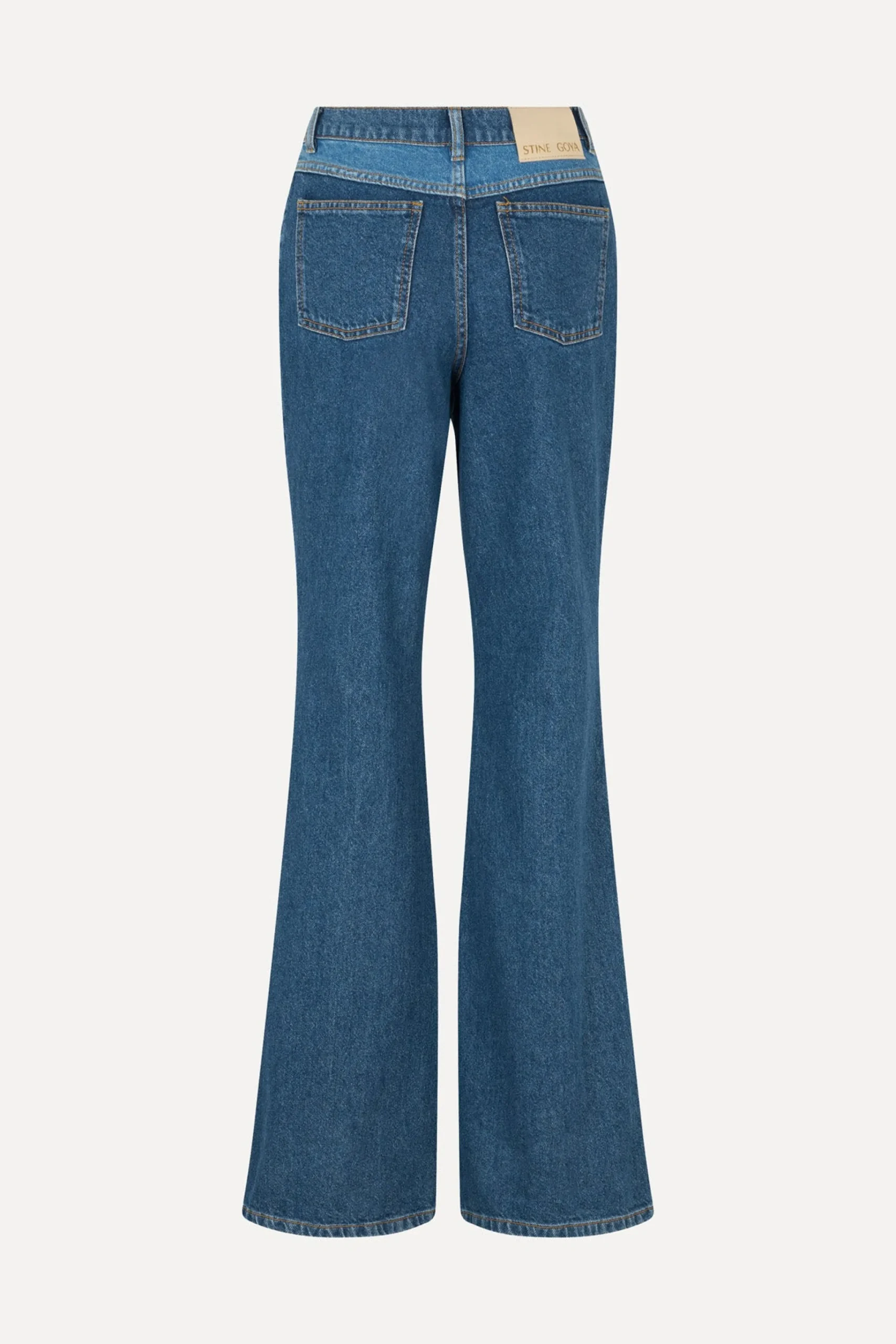 Denim Flared Pants - Two Tone Denim-STINE GOYA Best