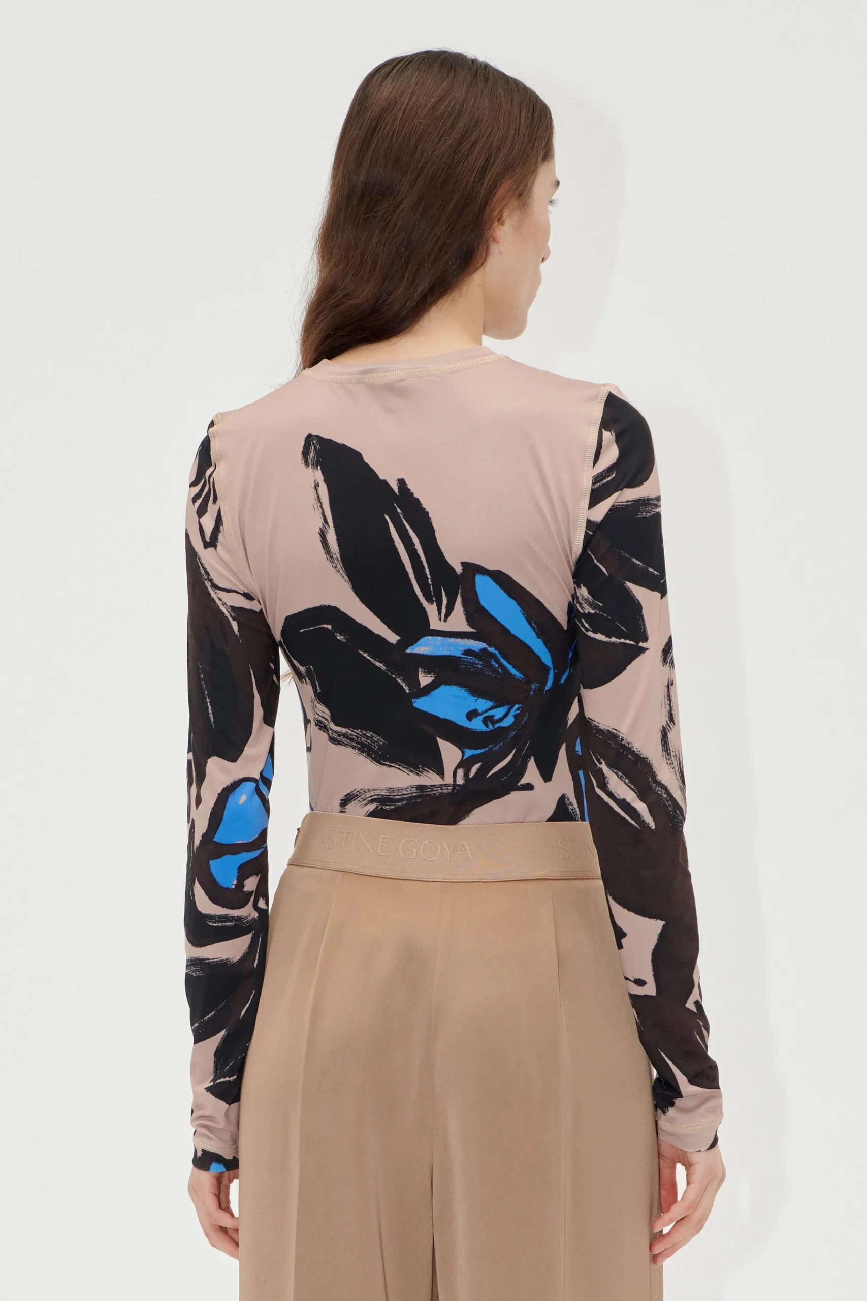 Elastic Long Sleeve Top - Eccentric Floral-STINE GOYA Outlet