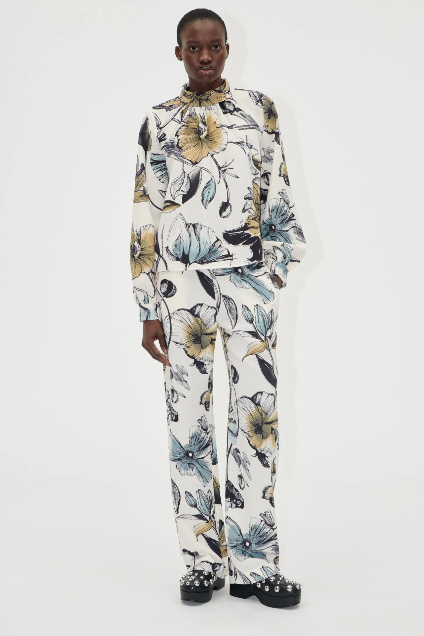 Elasticated Long Pants - Fine Line Poppies-STINE GOYA Cheap