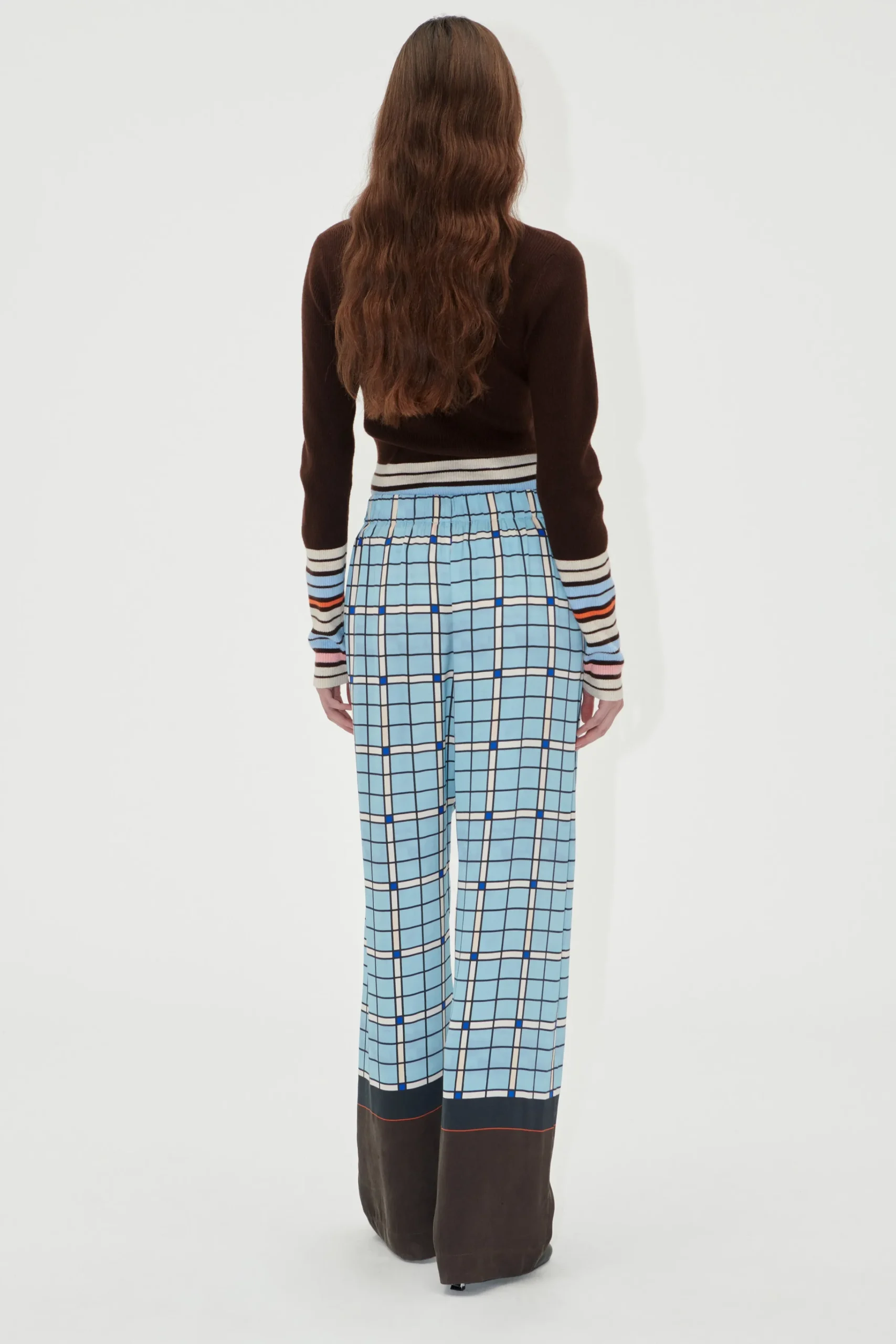 Elasticated Long Pants - Window Check-STINE GOYA Hot