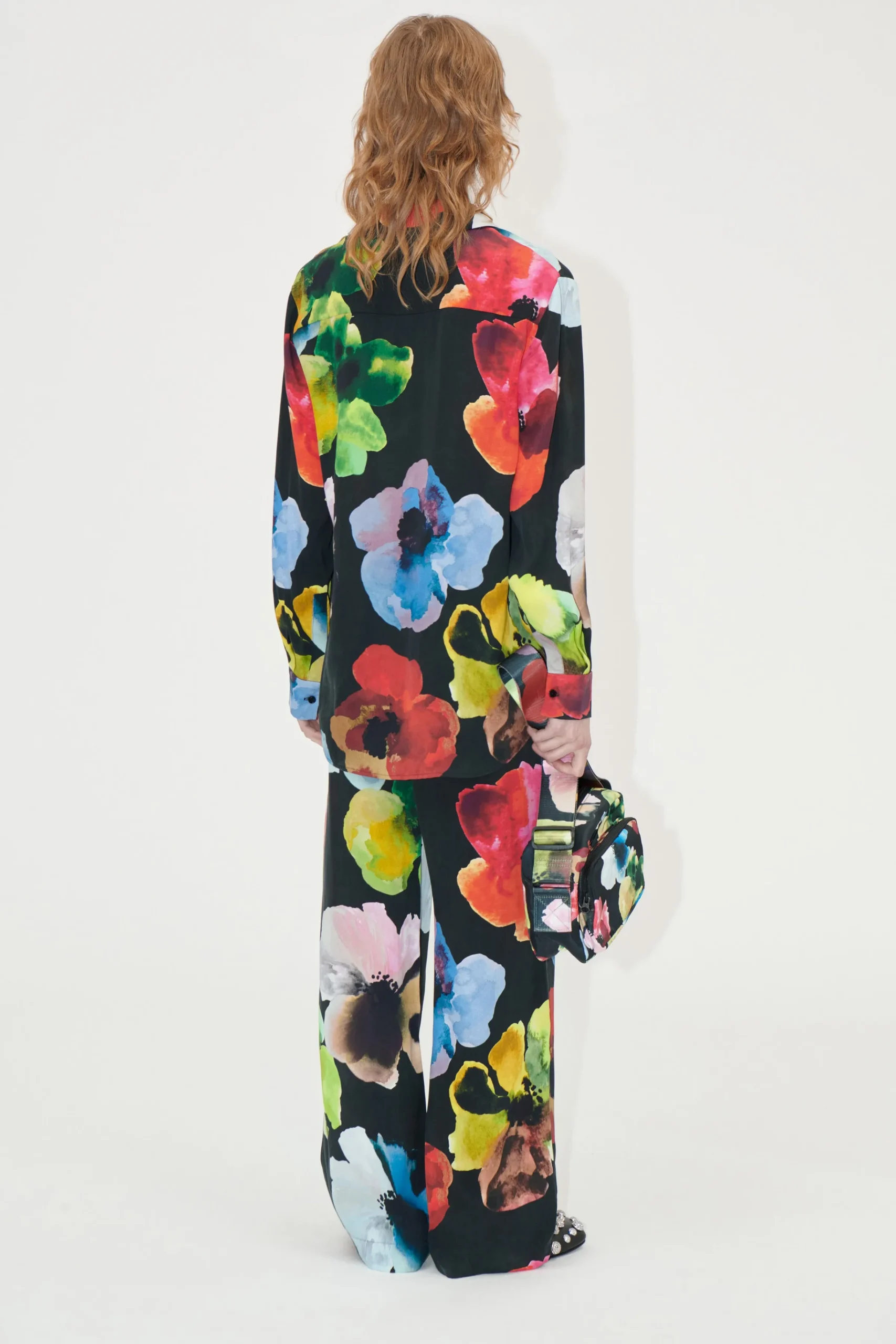 Elasticated Long Pants - Watercolor Bloom-STINE GOYA Cheap