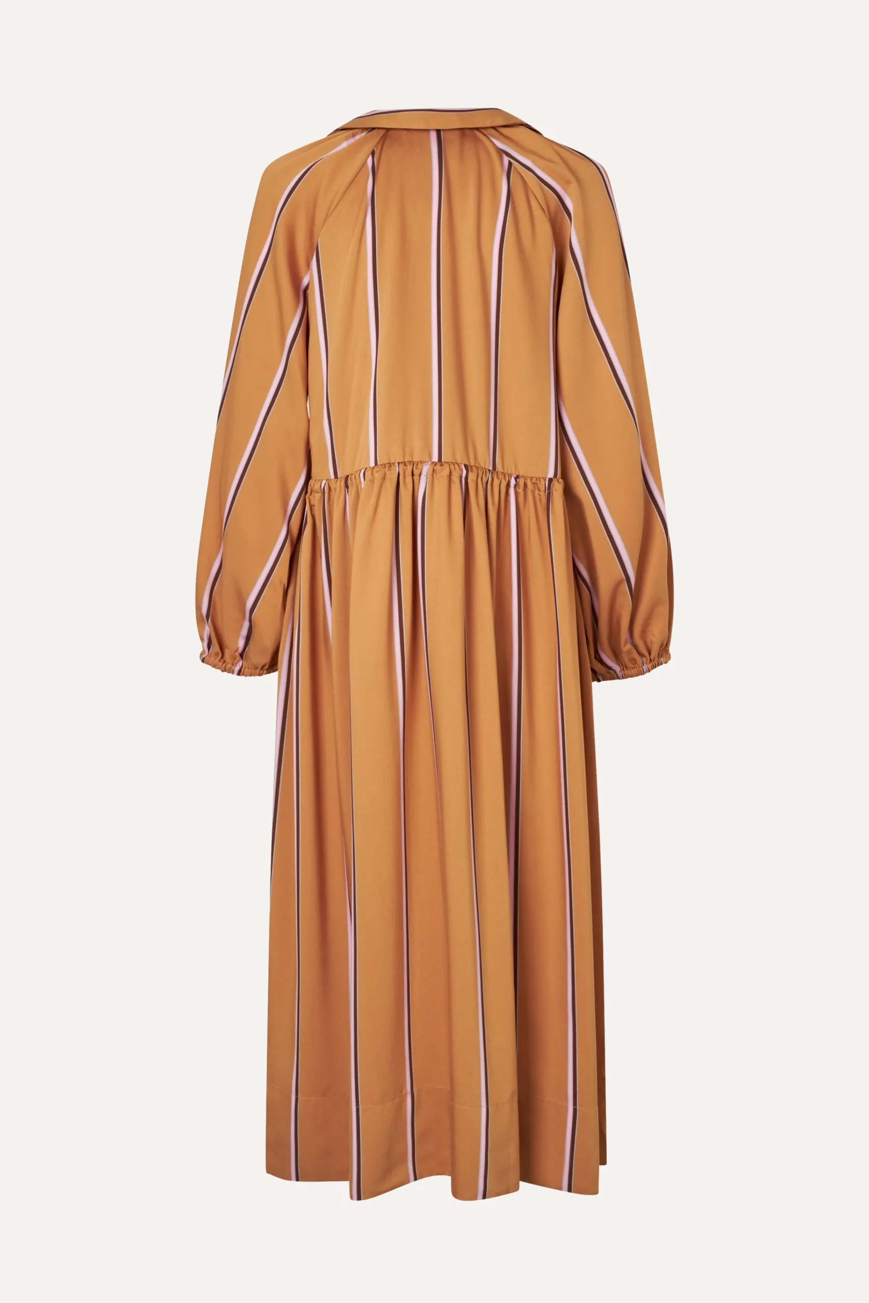 Elasticated Midi Dress - Cocoa Stripes-STINE GOYA Shop