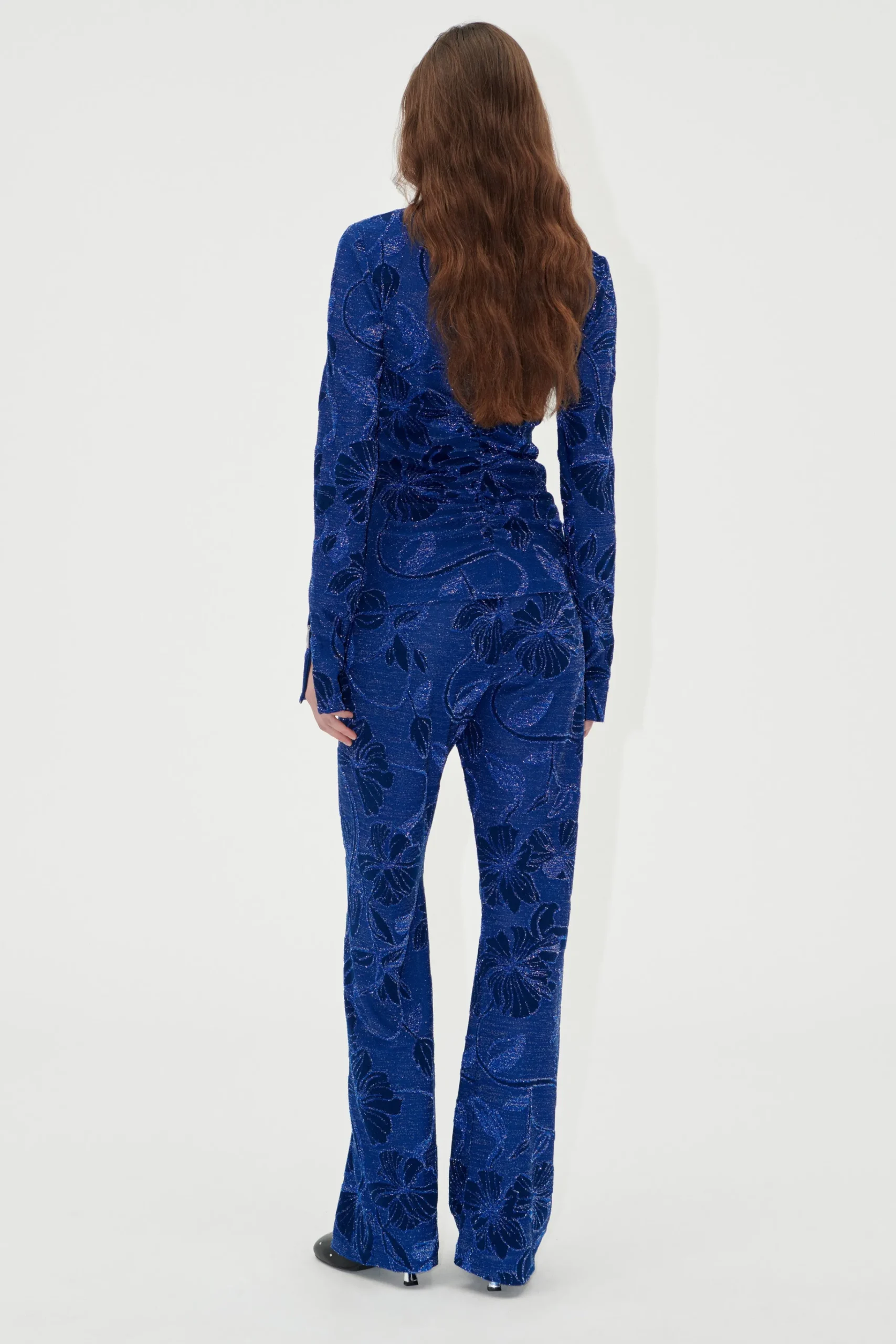 Elasticated Straight Long Pants - Fine Line Poppies-STINE GOYA Outlet