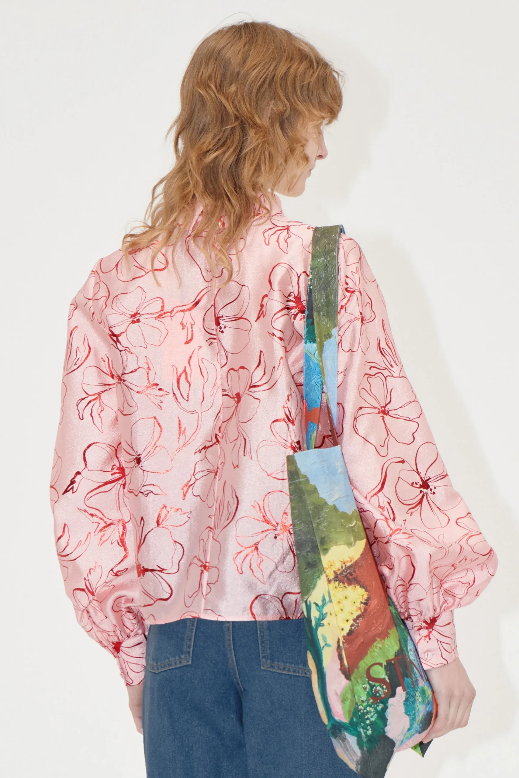 Gathered Long Sleeve Top - Foil Foliage-STINE GOYA Best