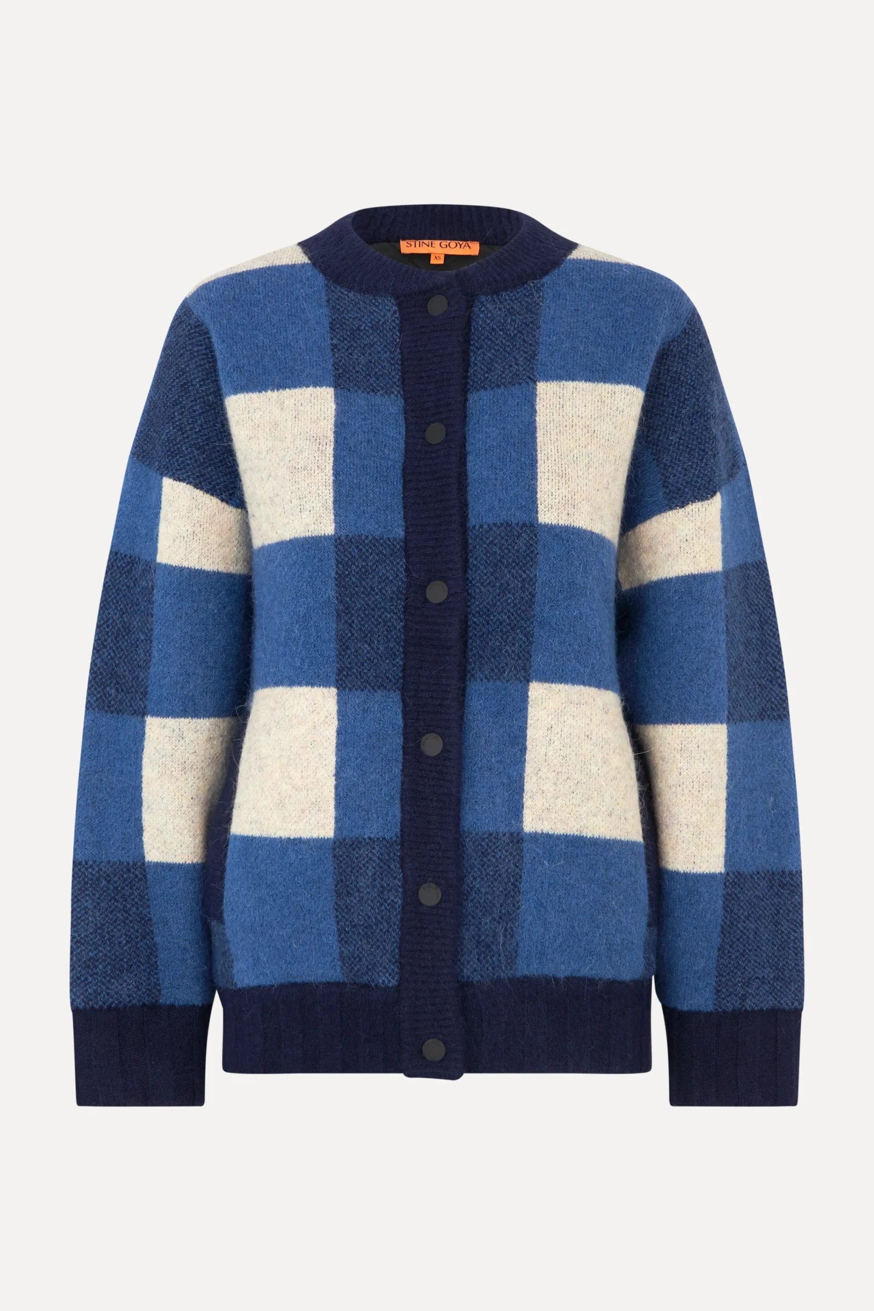 Gingham Check Bomber - Blue Gingham Check-STINE GOYA Discount