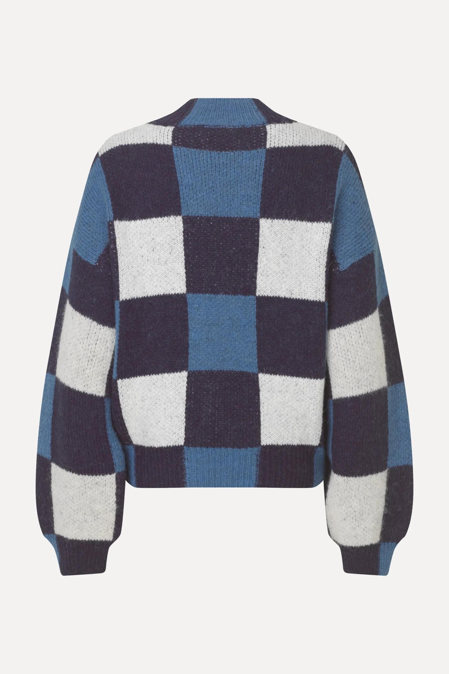 Gingham Check Sweater - Blue Gingham Check-STINE GOYA Online