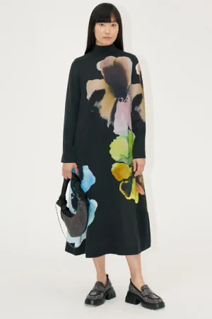 Long Sleeve Midi Dress - Watercolor Bloom Maxi-STINE GOYA Cheap