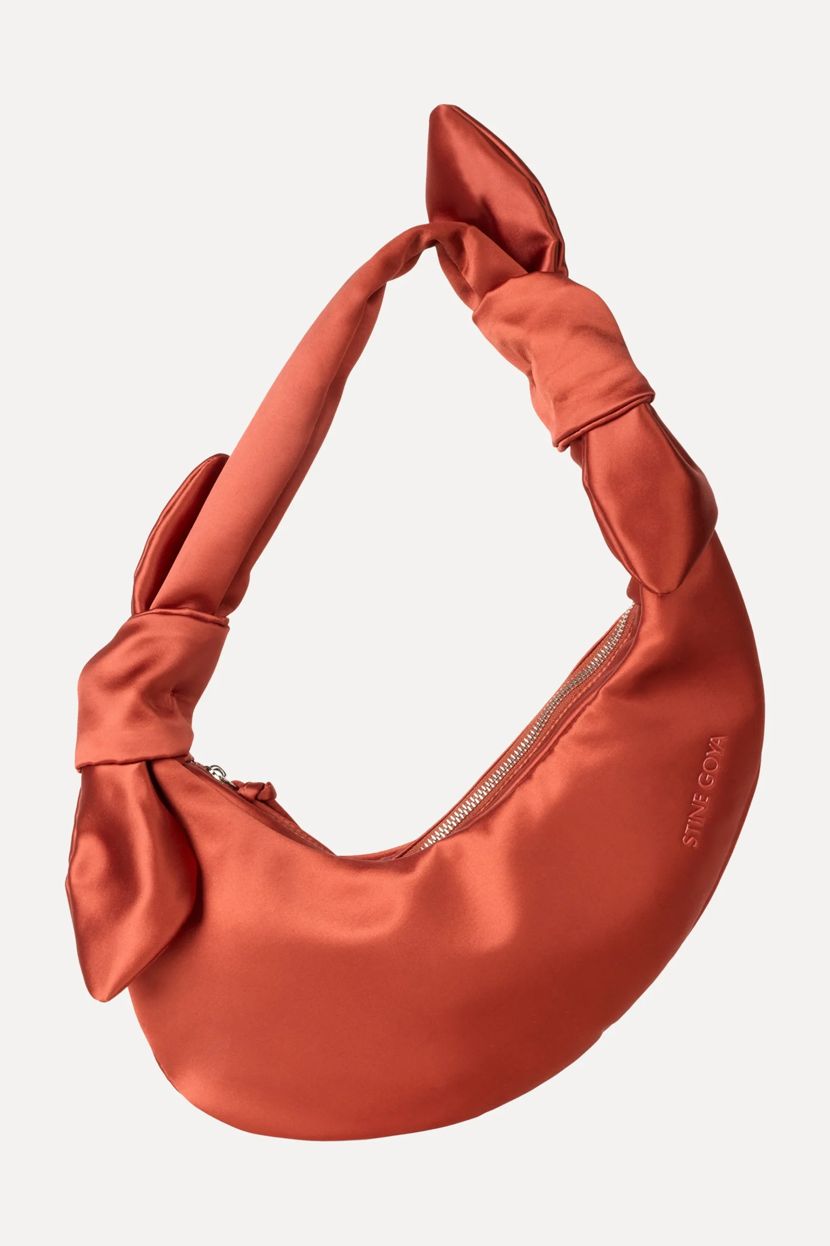 Satin Knotted Satchel - Red Ochre-STINE GOYA Cheap