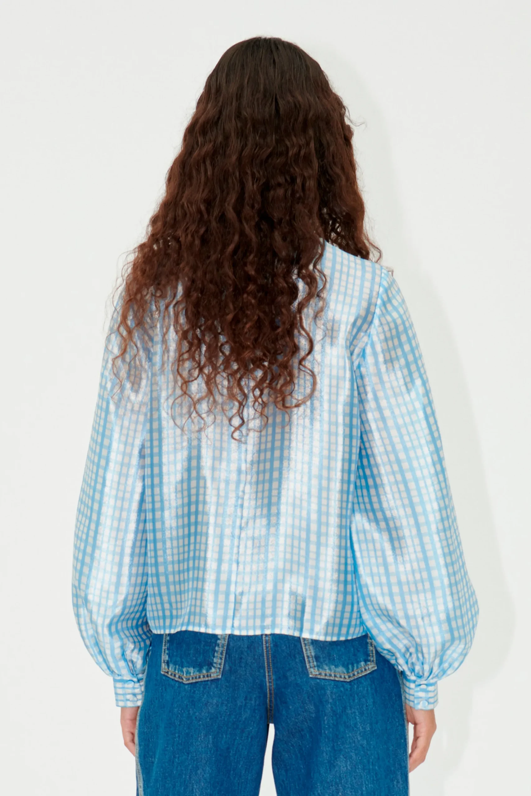 SGAshley Blouse - Blue Check-STINE GOYA Clearance