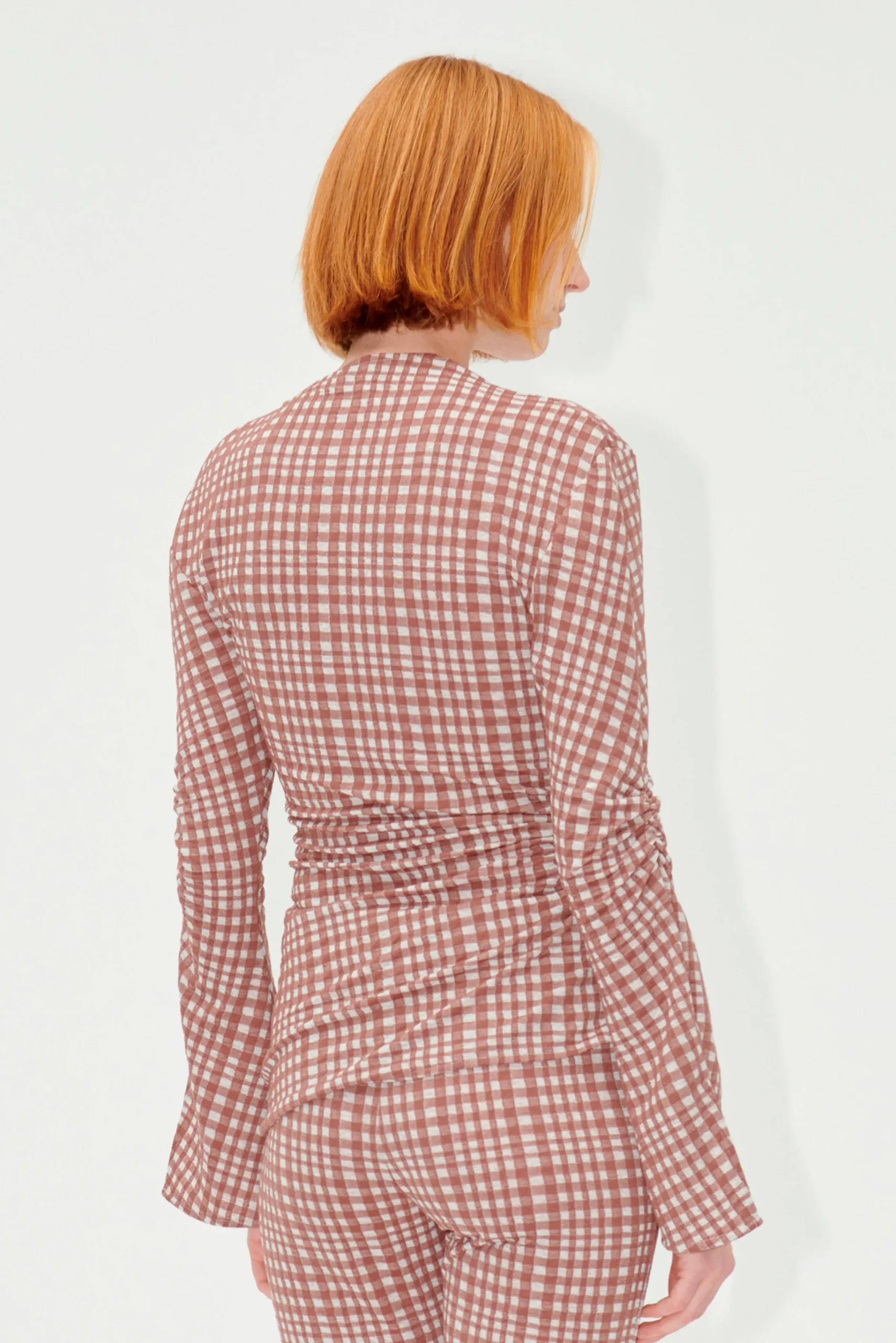 SGClementine Blouse - Brown Check-STINE GOYA Outlet