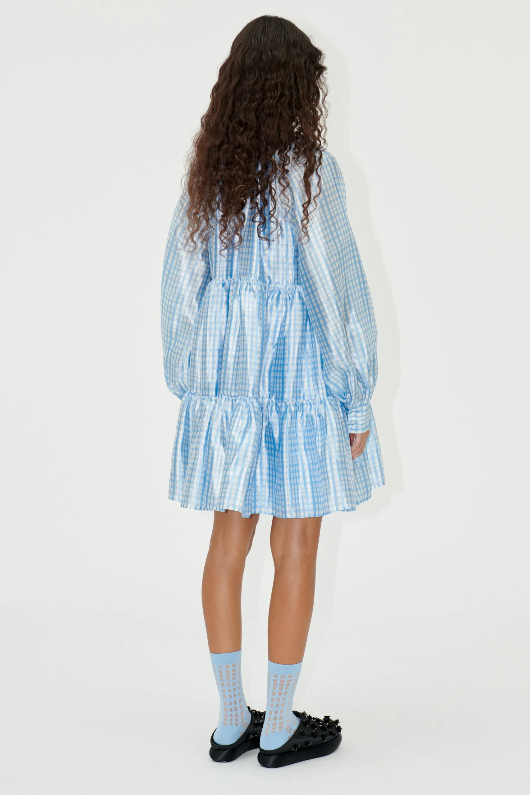 SGJasmine Dress - Blue Check-STINE GOYA Outlet