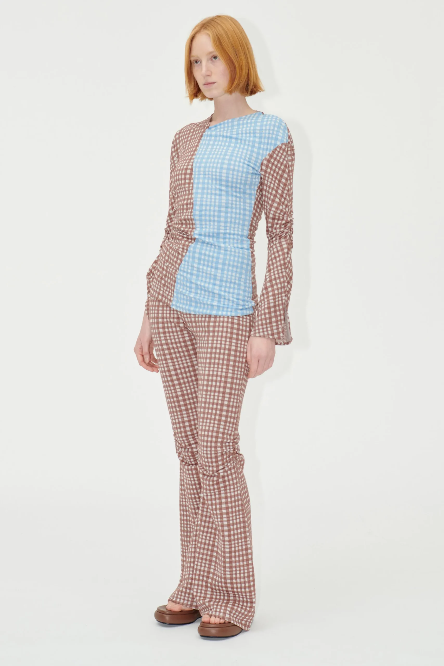 SGLenny Pants - Brown Check-STINE GOYA Hot