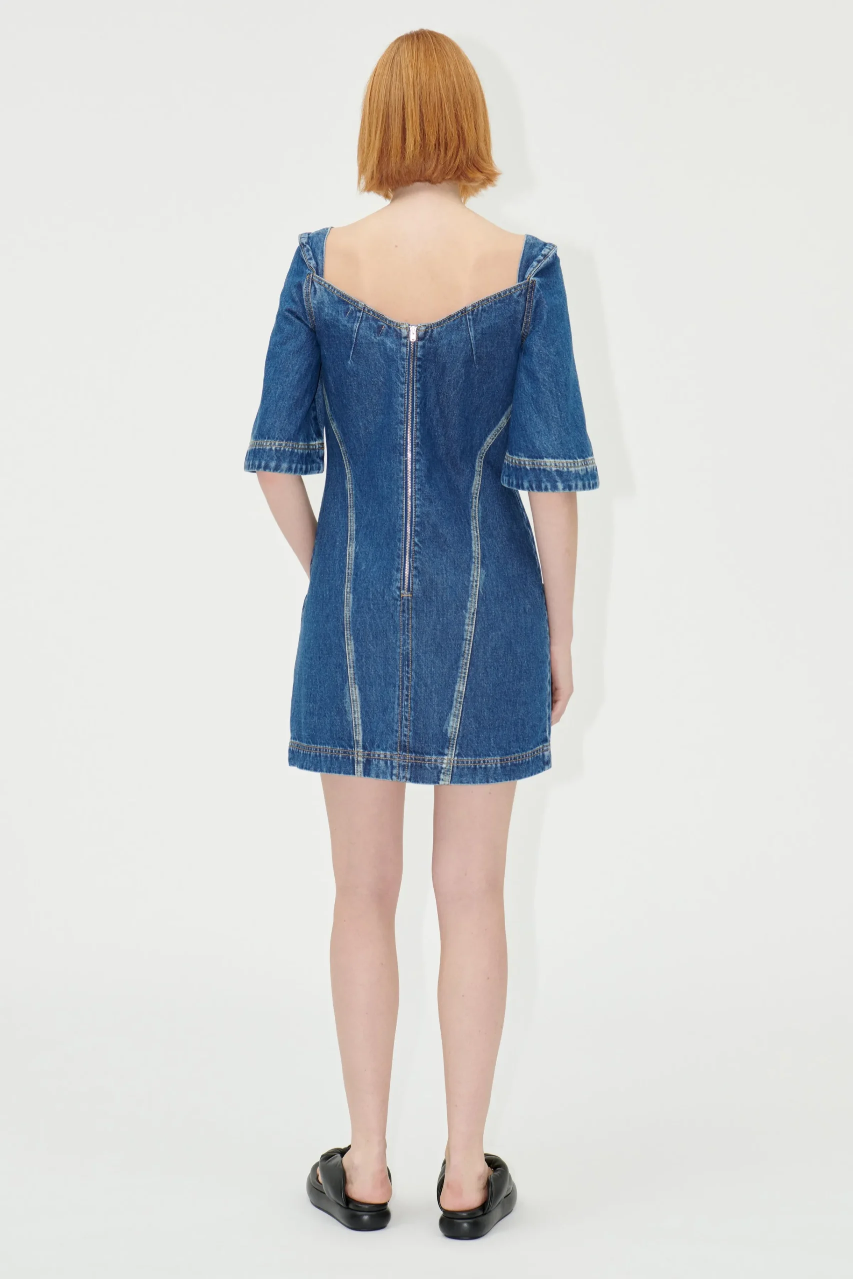 SGYvonne Denim Dress - Trompe L'oeil-STINE GOYA Discount