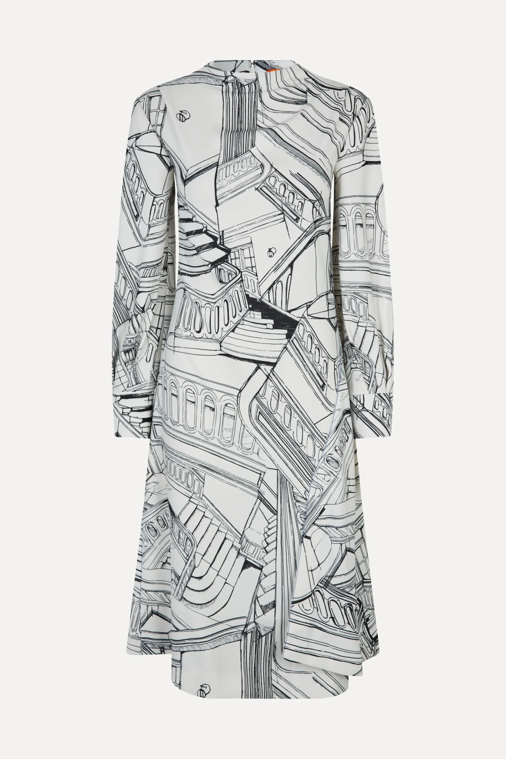 Shoulder Pleated Long Dress - Fineline Staircase-STINE GOYA Sale