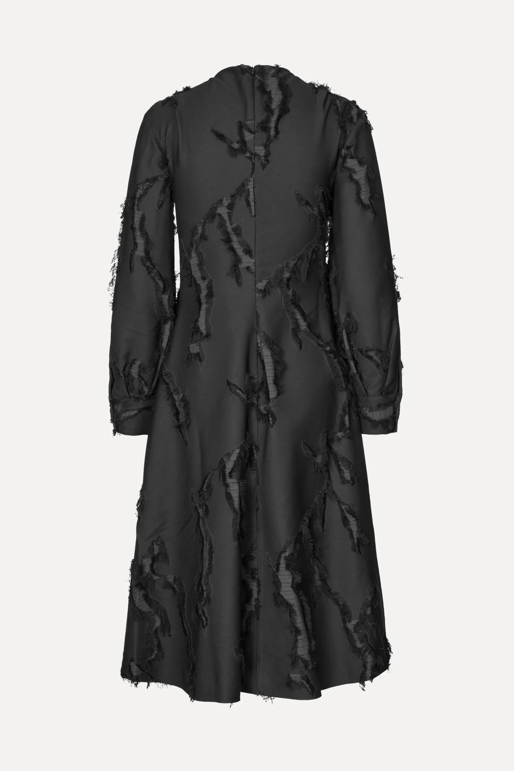 Shoulder Pleated Long Dress - Jet Black-STINE GOYA Cheap