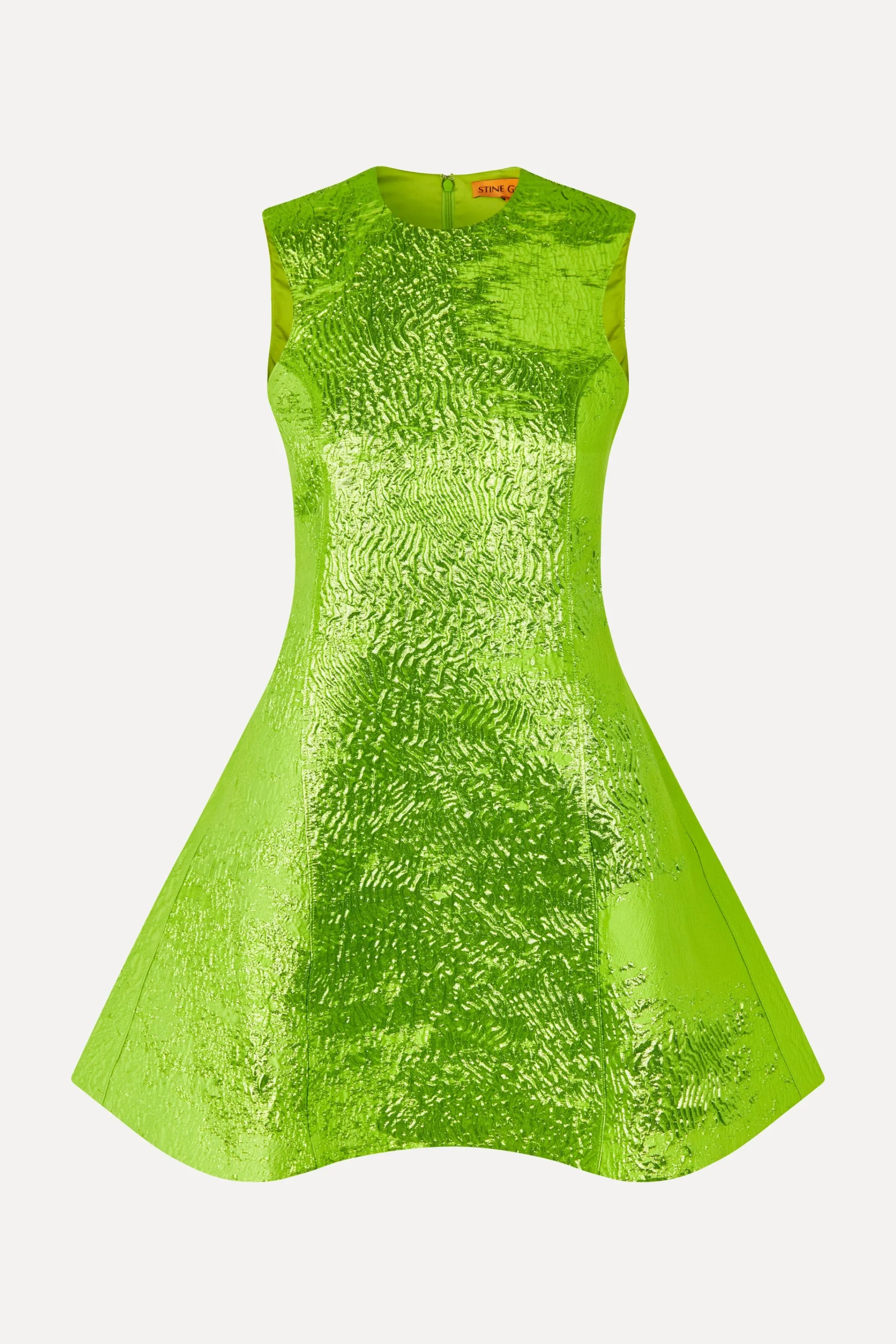 Sleeveless Mini Dress - Green impressionist hue-STINE GOYA Cheap