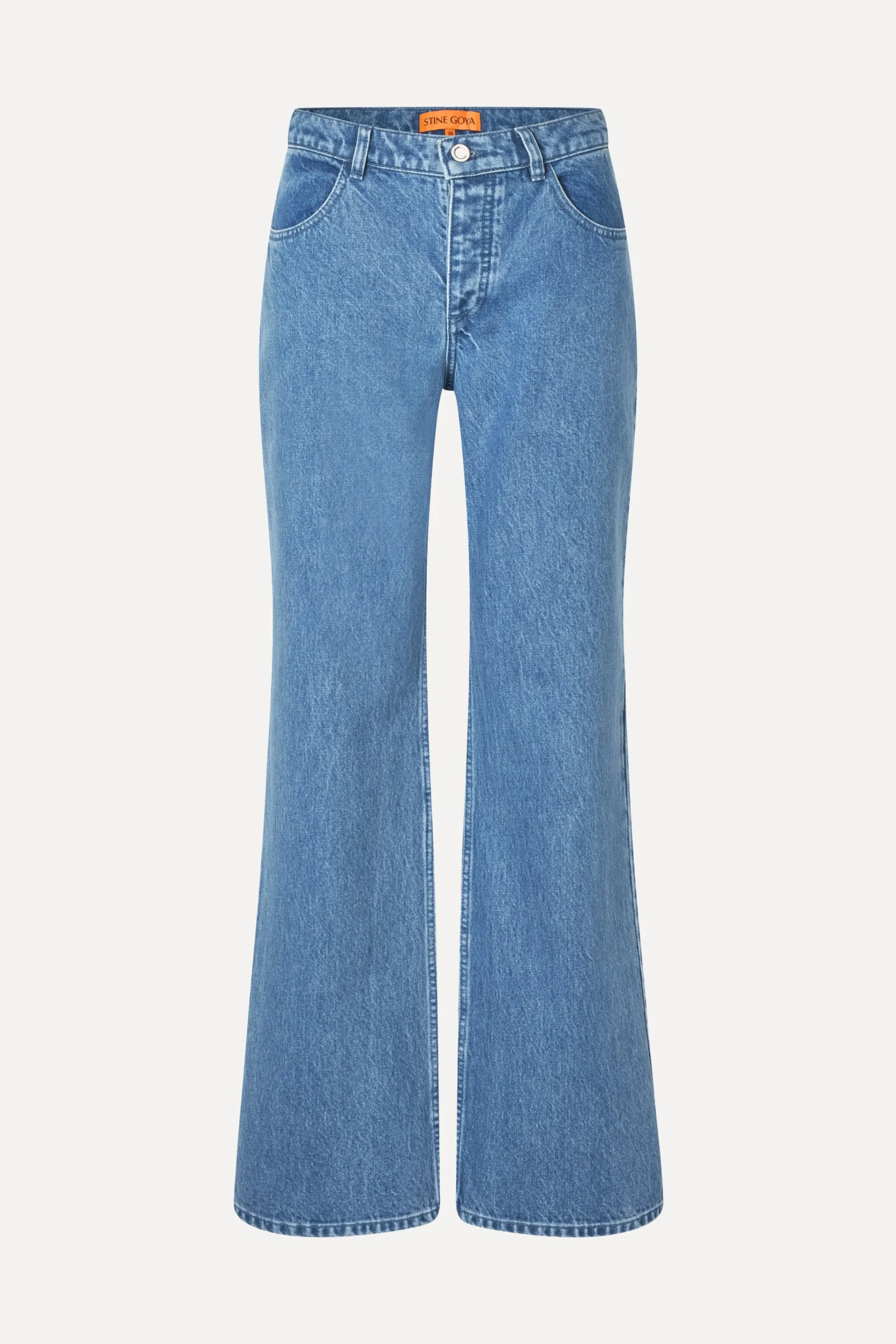 Straight Leg Long Pants - Denim Blue-STINE GOYA Cheap
