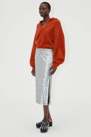 Straight Midi Skirt - Steel Grey-STINE GOYA Outlet