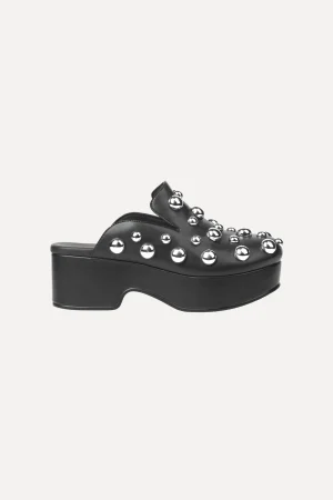 Studded Clog - Jet Black-STINE GOYA Hot
