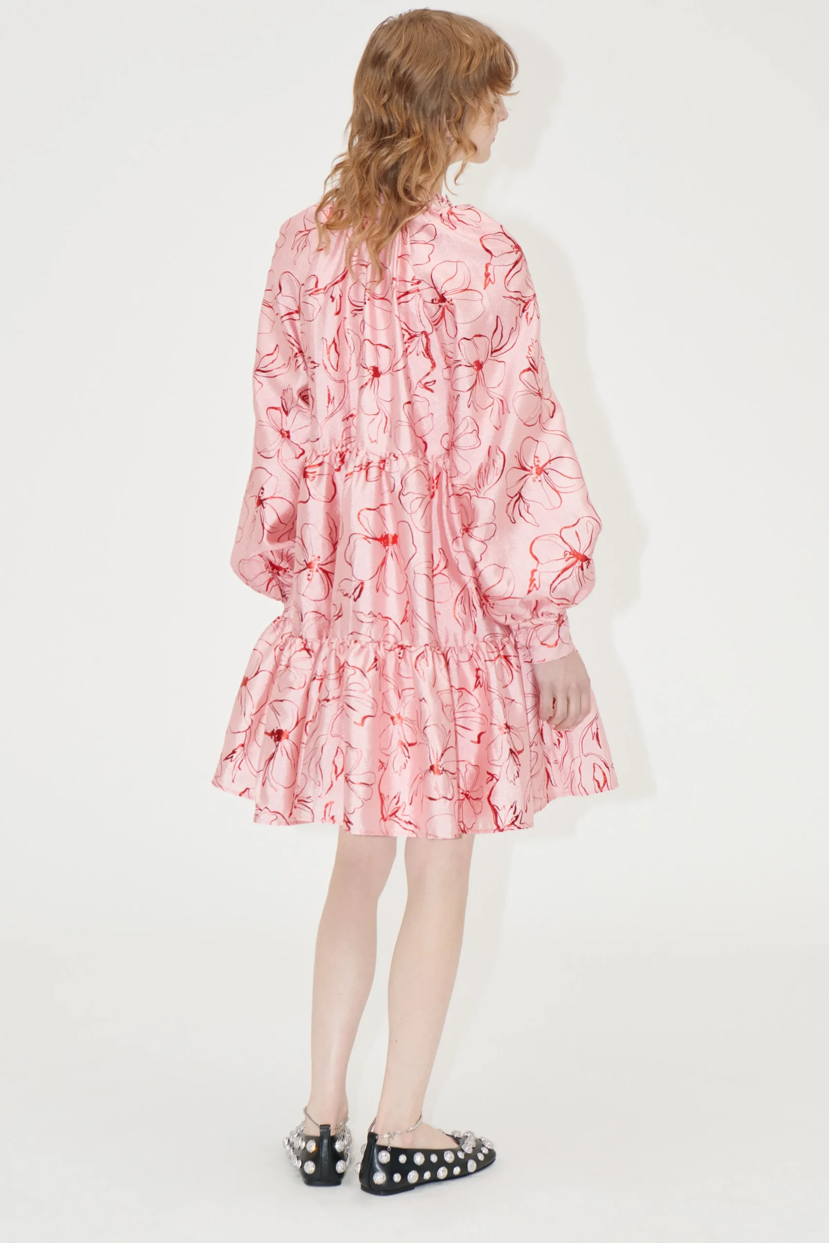 Tier Voluminous Mini Dress - Foil Foliage-STINE GOYA New