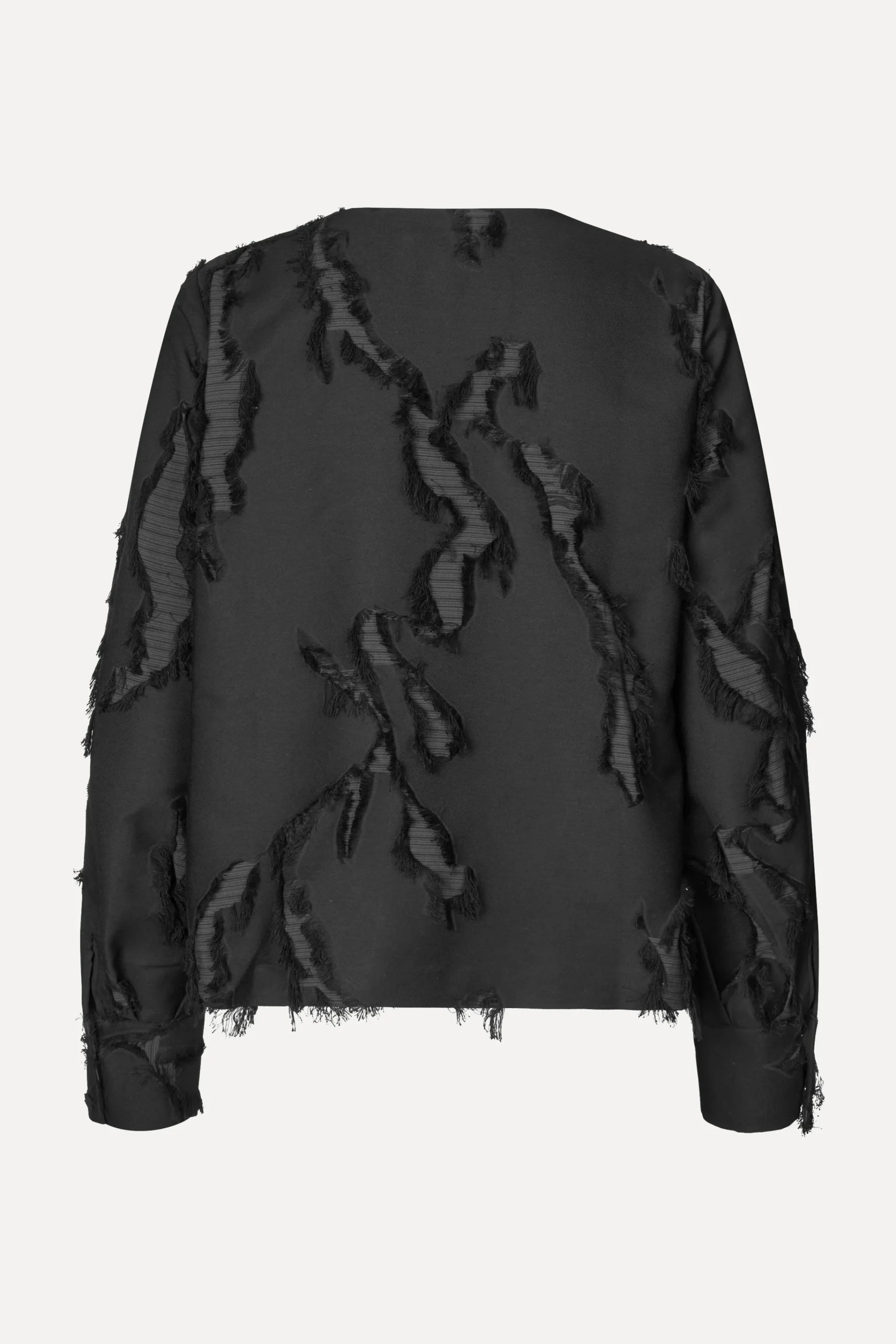 V Neck Long Sleeve Top - Jet Black-STINE GOYA Shop