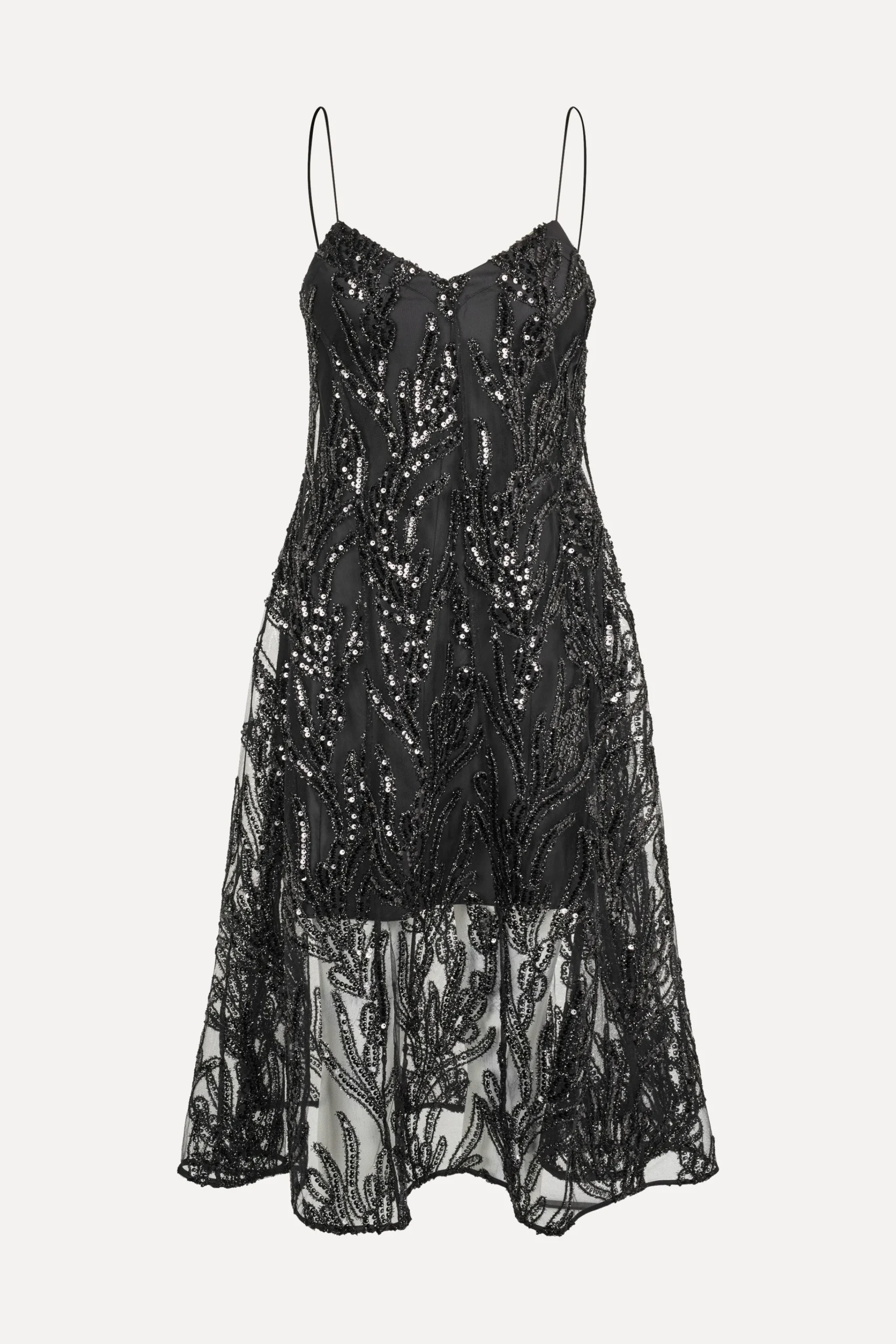 V Neck Midi Dress - Abstract Embellishment-STINE GOYA Discount