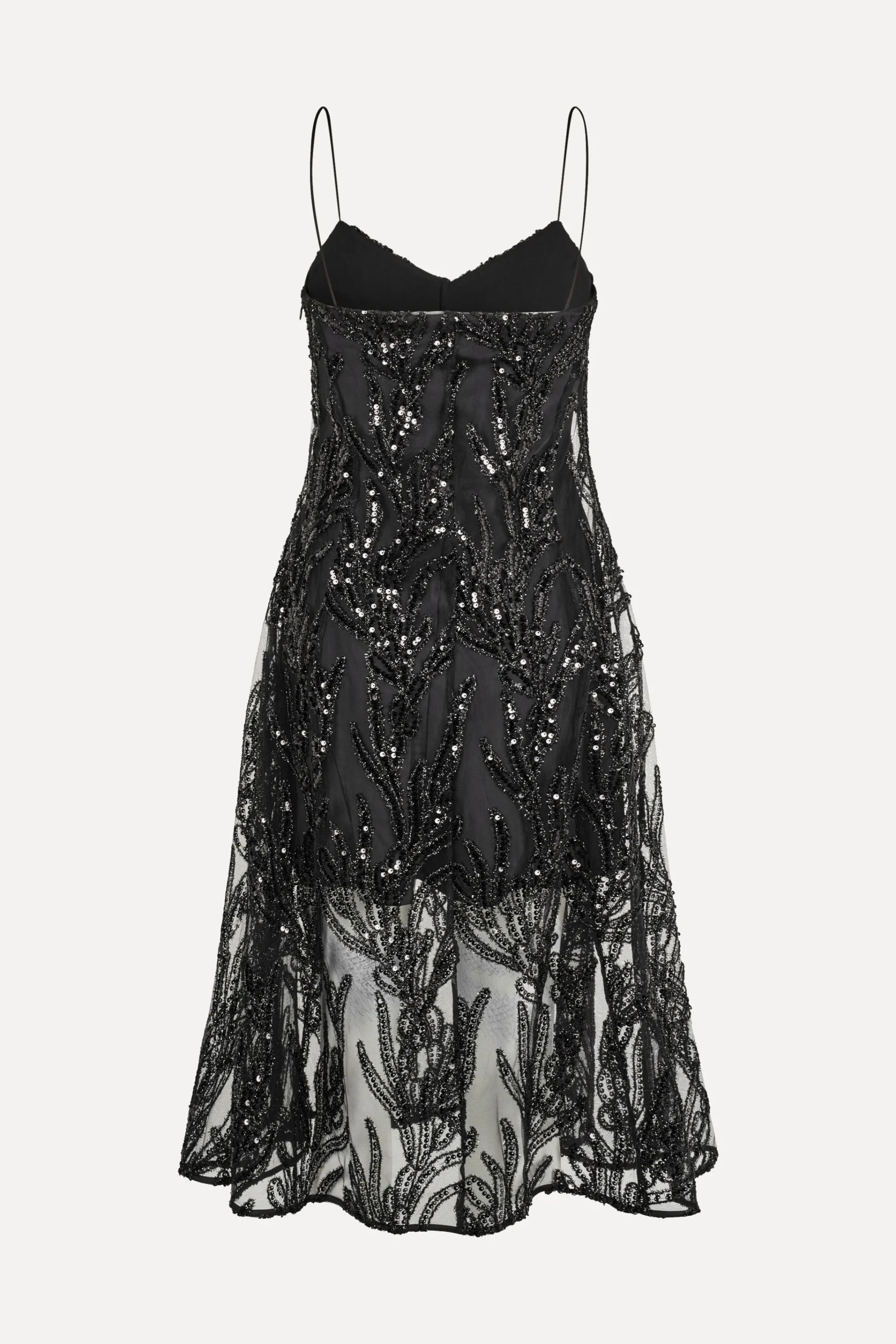 V Neck Midi Dress - Abstract Embellishment-STINE GOYA Discount