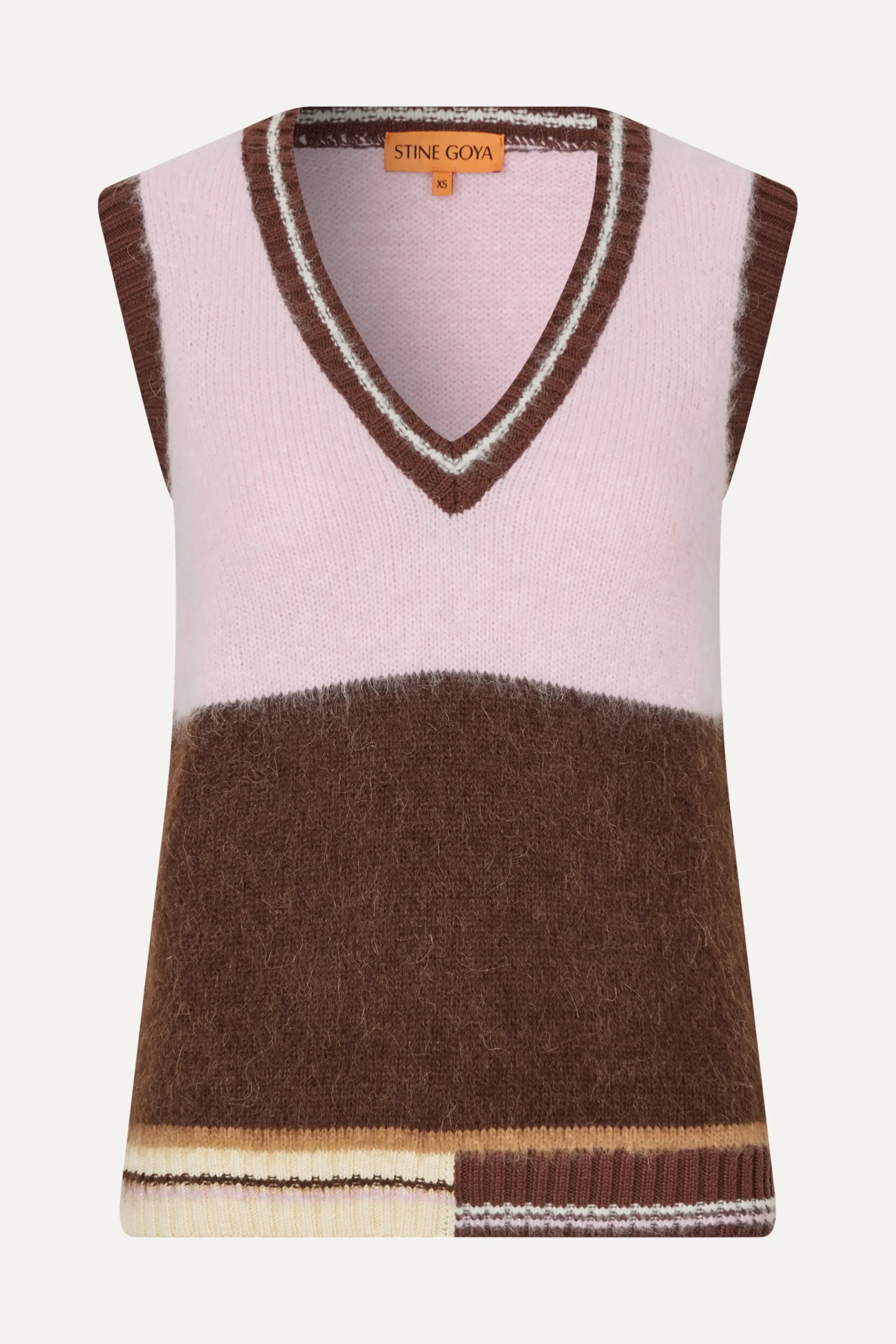 V Neckline Vest - Multi Stripes-STINE GOYA Sale