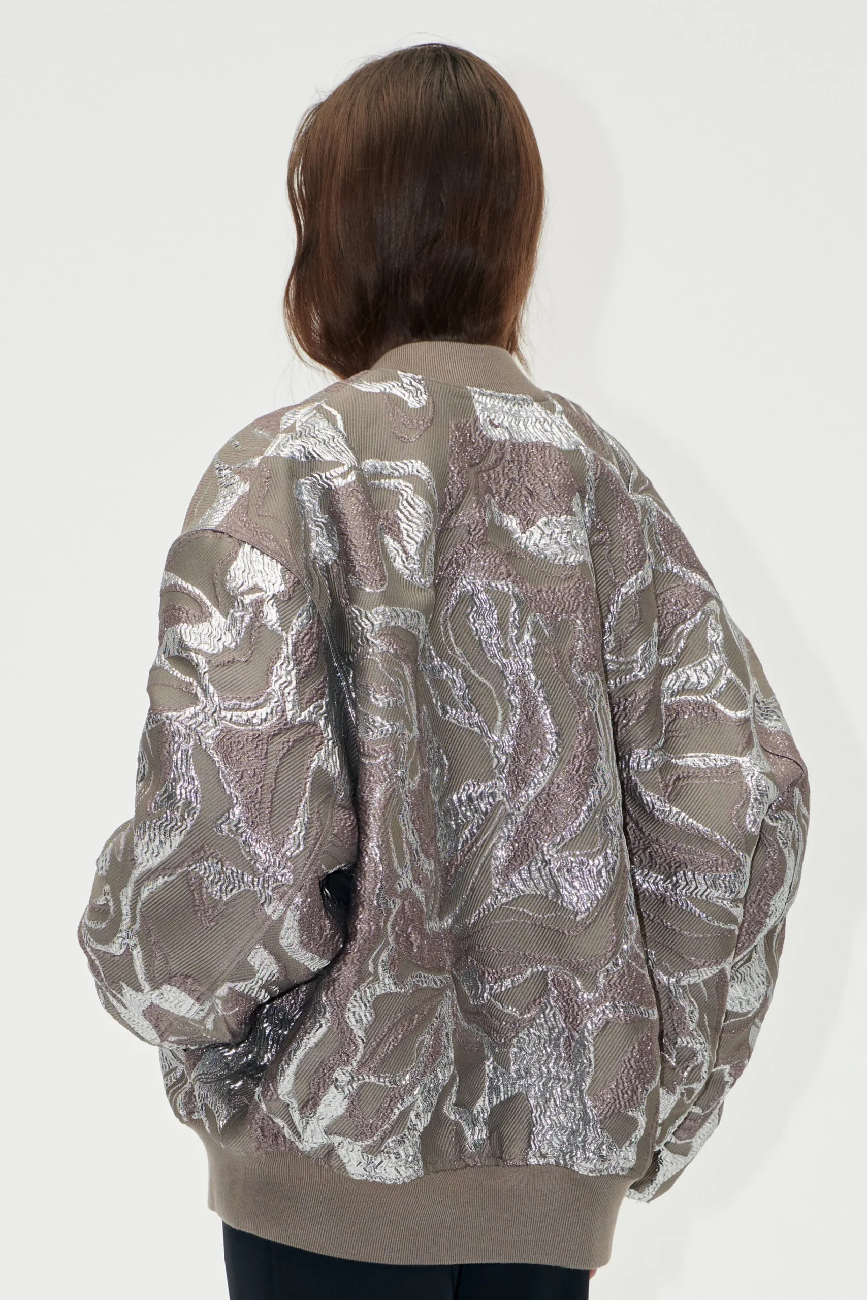Volominous Bomber Jacket - Abstract Foliage-STINE GOYA Clearance