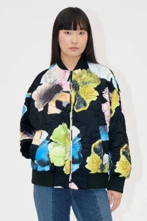 Voluminous Bomber Jacket - Watercolor Bloom-STINE GOYA Cheap