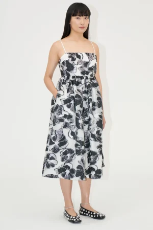 Voluminous Gathered Midi Dress - Anemone Jacquard-STINE GOYA Fashion