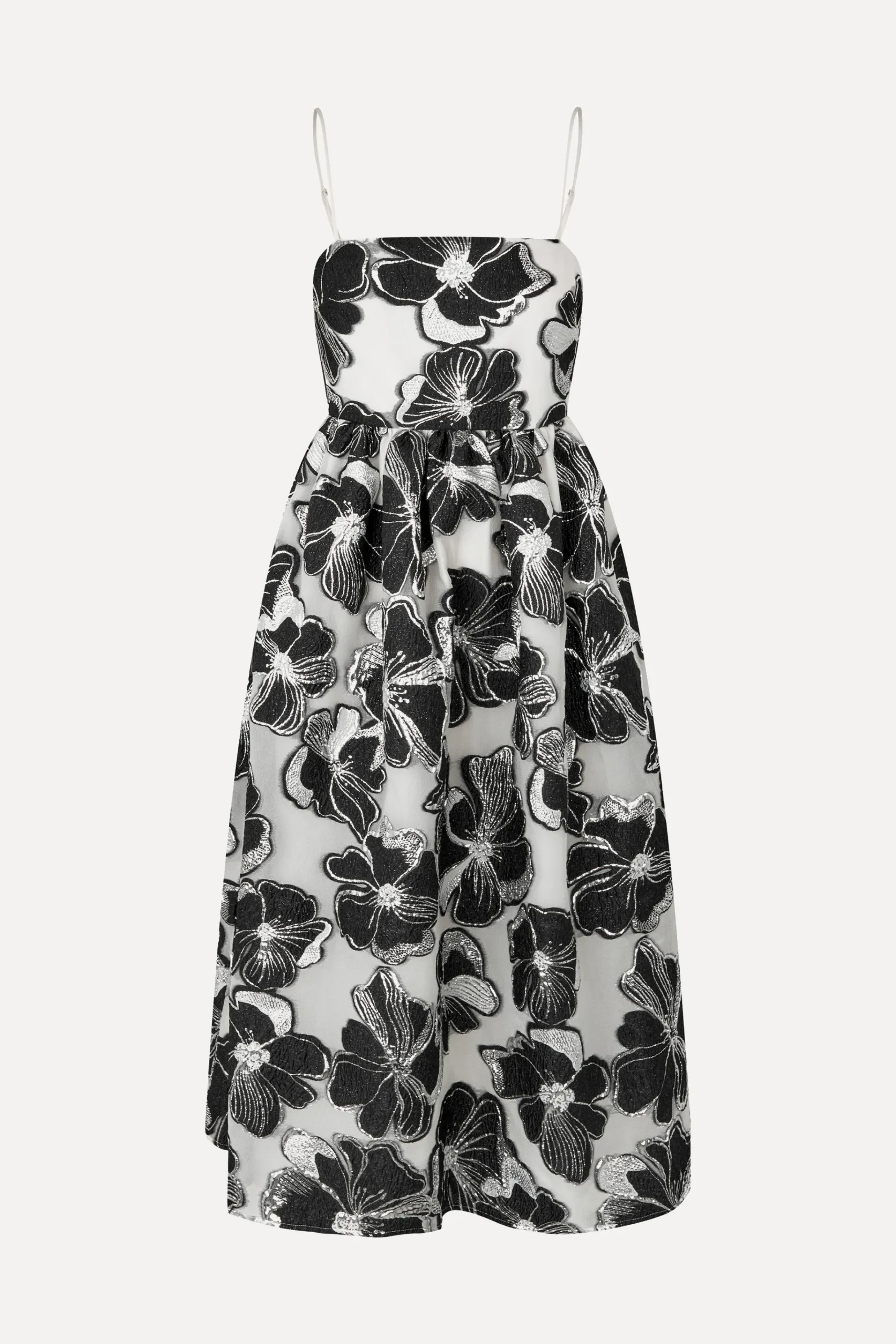 Voluminous Gathered Midi Dress - Anemone Jacquard-STINE GOYA Fashion
