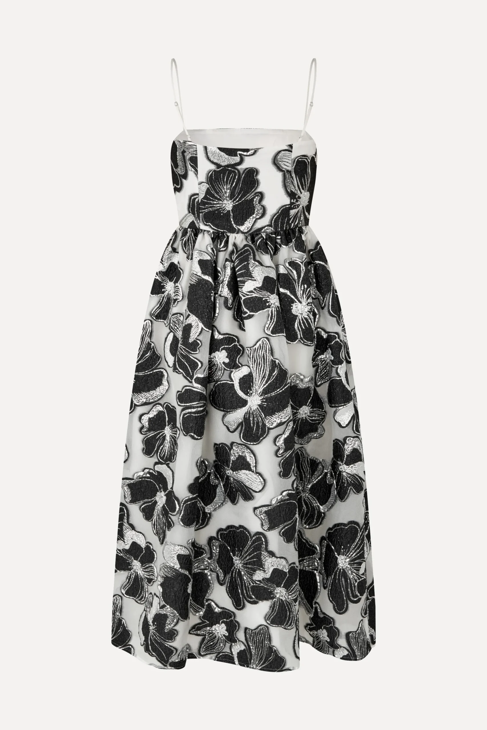 Voluminous Gathered Midi Dress - Anemone Jacquard-STINE GOYA Fashion