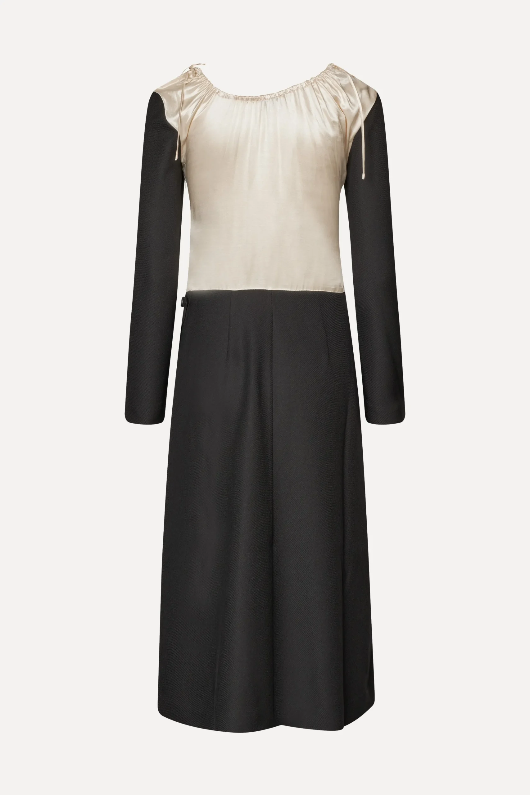 Wrap Midi Dress - Black / Butter Milk-STINE GOYA New
